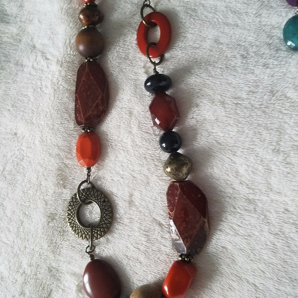 Lot of three beaded necklaces. All long. - Picture 4 of 5